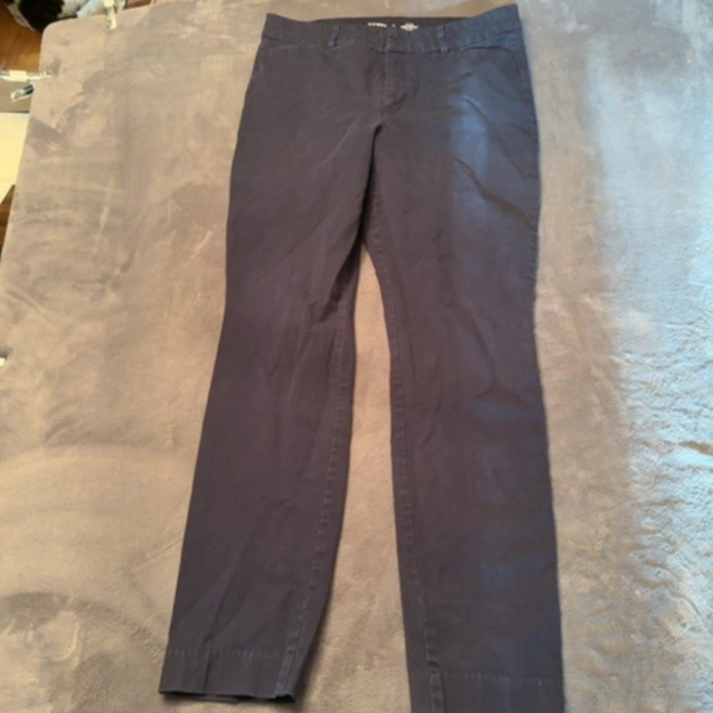 Old Navy Pixie Skinny Pants Women 14 Tall Navy High Rise Office Professional